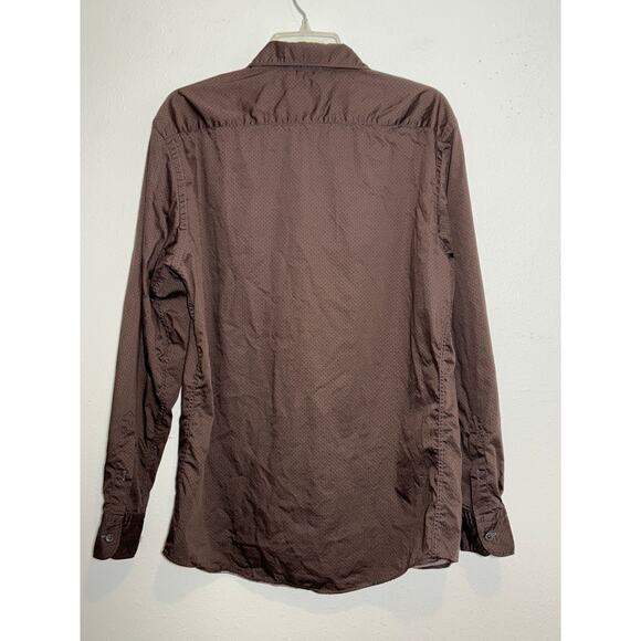 Ermenegildo Zegna Burgundy Printed Cotton Button Down Shirt Size L - Picture 4 of 6